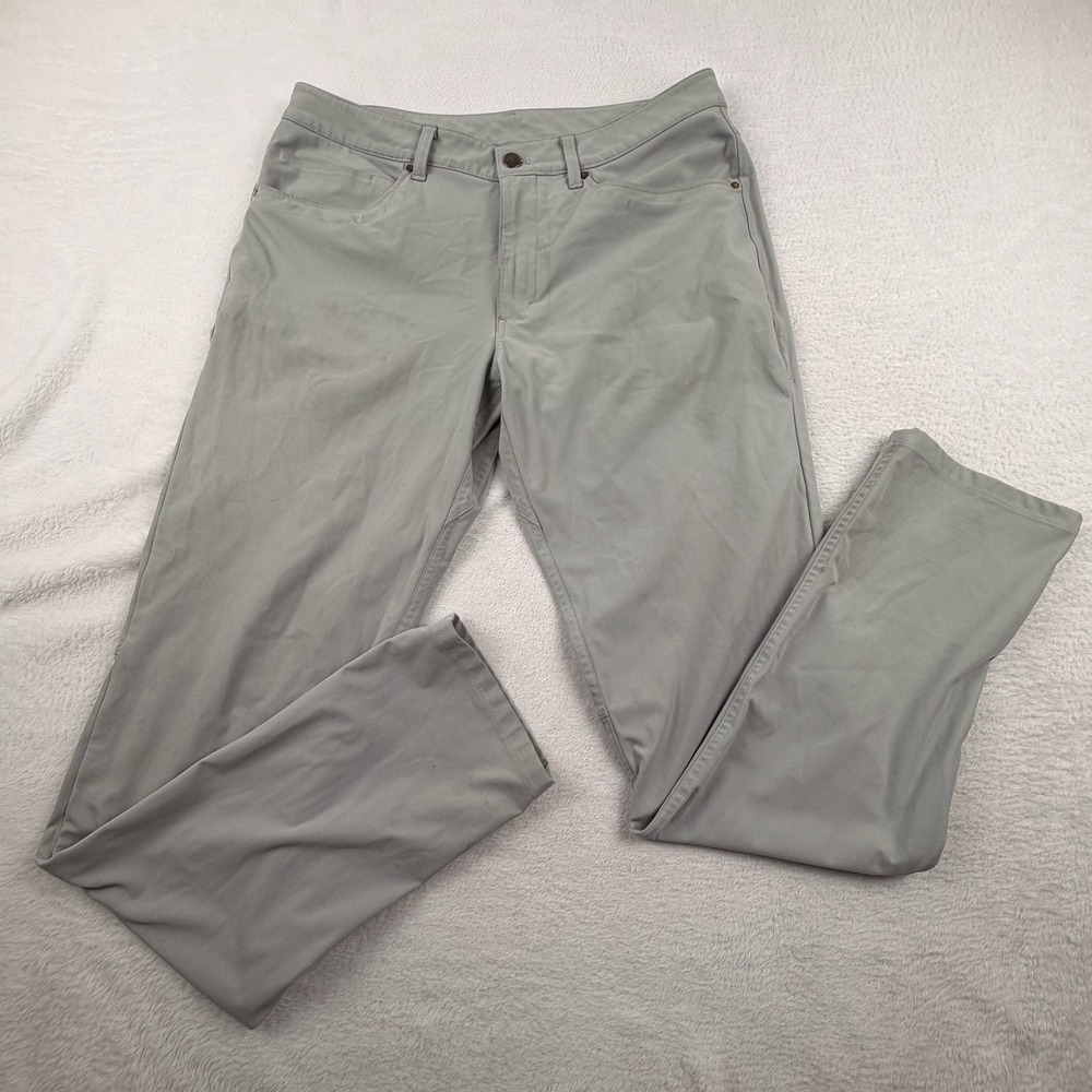 Lululemon Commission Pant Slim Mens 32 Grey ABC Technical 5-Pocket Trousers